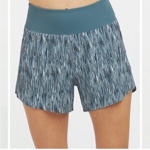 SPANX Blue Patterned Athletic Shorts